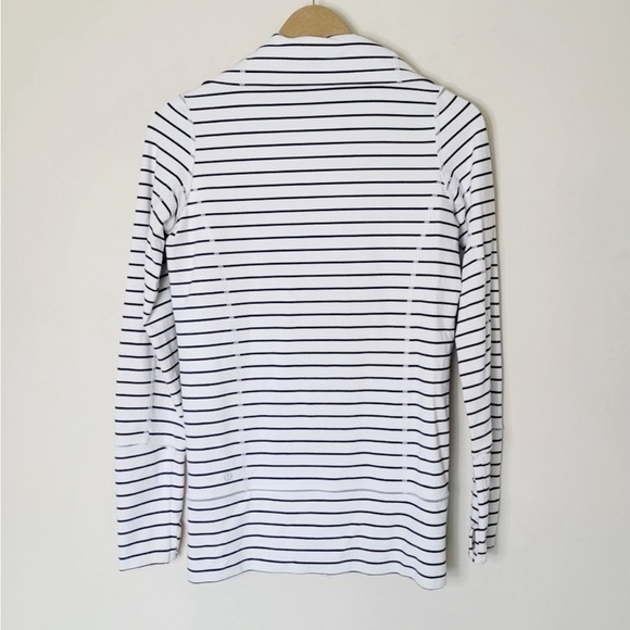 Lululemon In Stride Jacket Quiet Stripe White Deep Indigo / Deep Indigo Size 4 - Picture 8 of 10